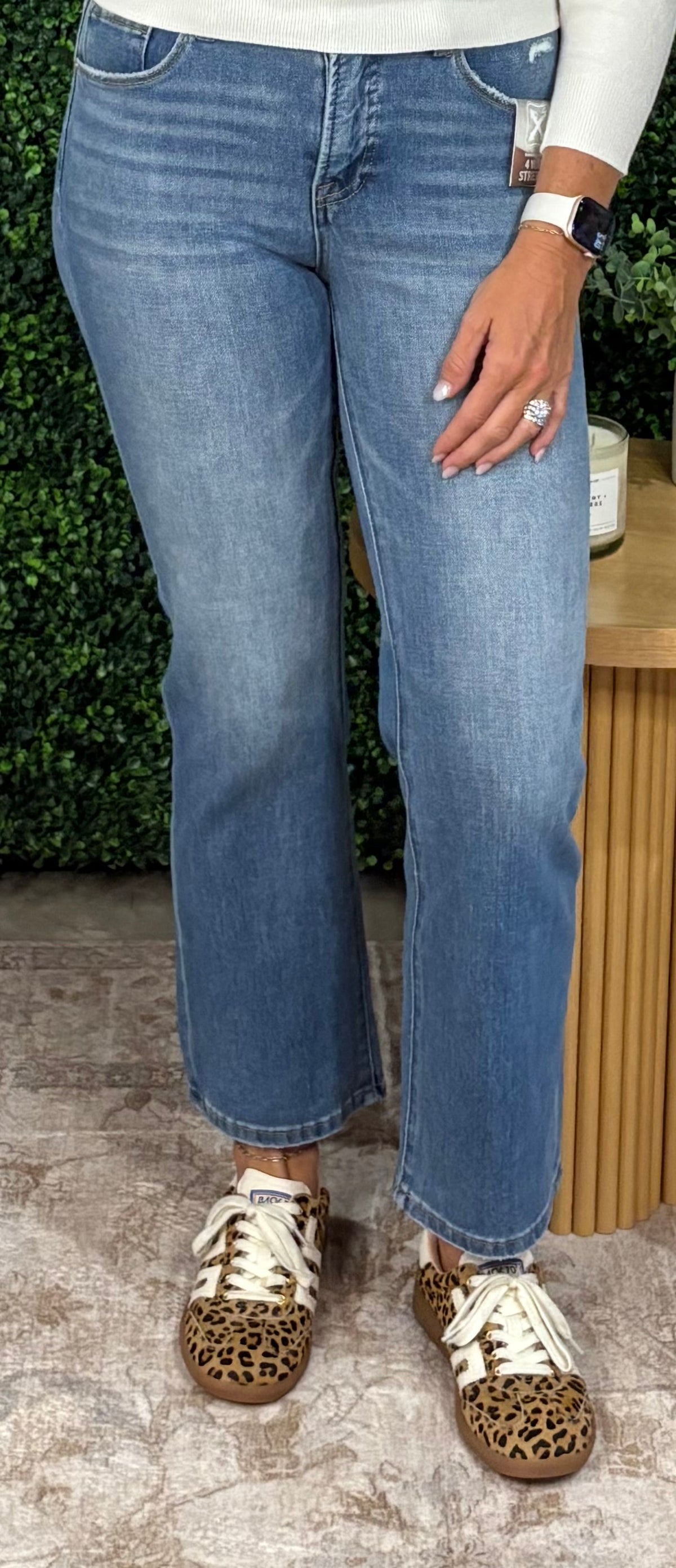 Risen Tummy Control & 4 Way Stretch Ankle Straight Jeans