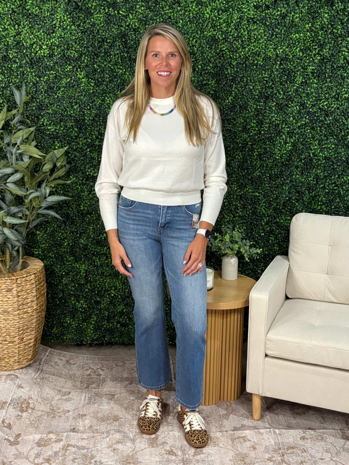 Ivory Round Neck Sweater