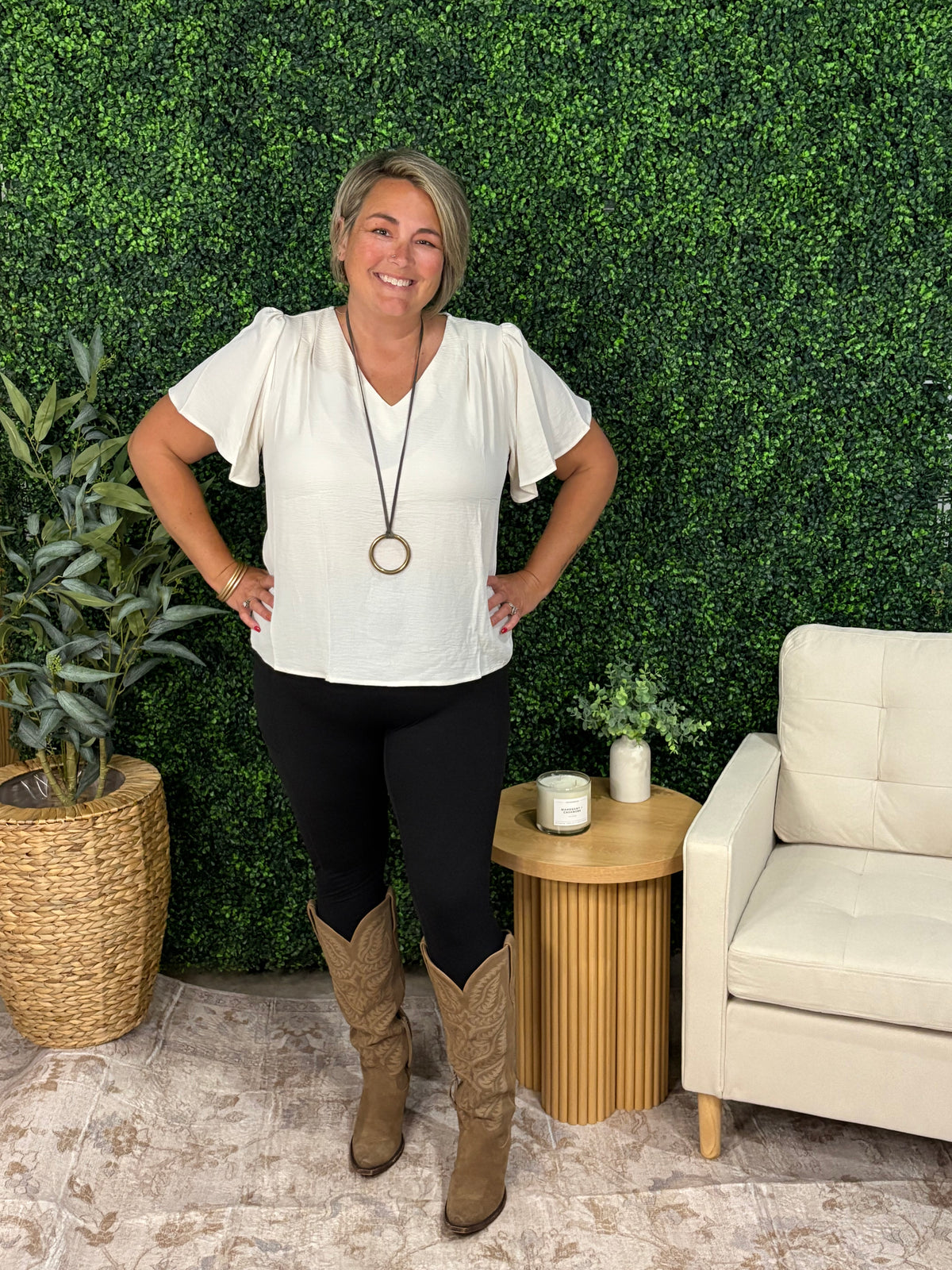Effortless V-neck Blouse Top