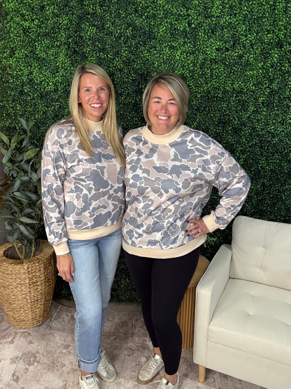 Camo Mockneck Top